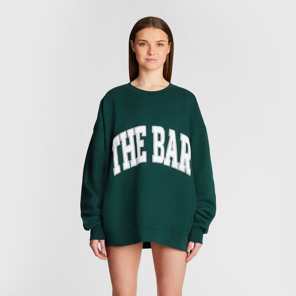 NWT The Bar Varsity Sweatshirt Hunter Green M
